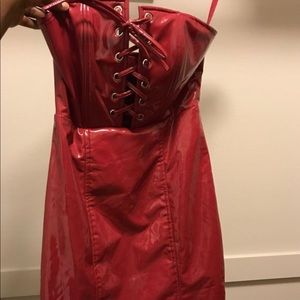 Red Leather Dress From Fashion Nova